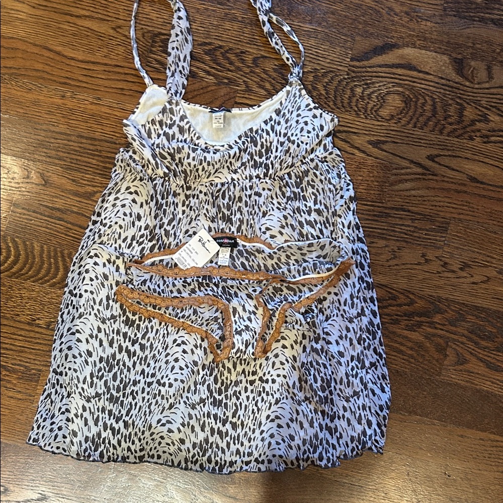 Cosabella Black and White Chemise and matching underwear NWT